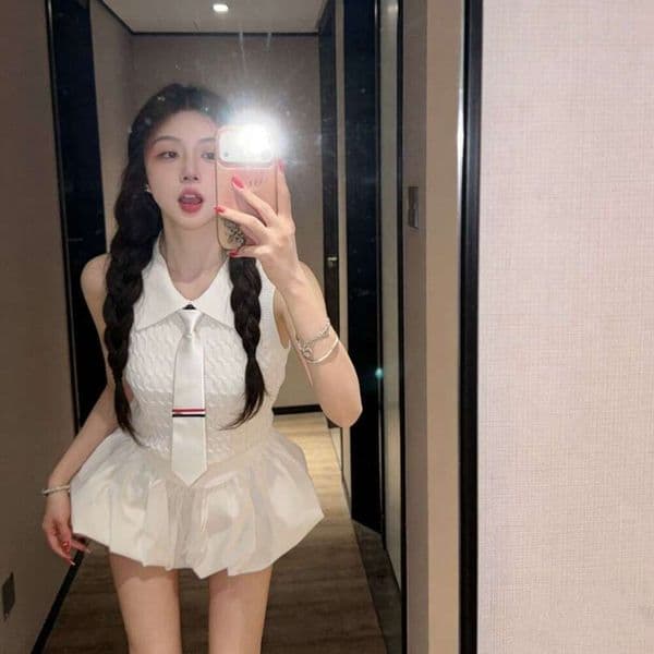 2026 Summer New Designer FC Academy D17 Style Sweet and Elegant Women's Pullover Knitted Tank Top