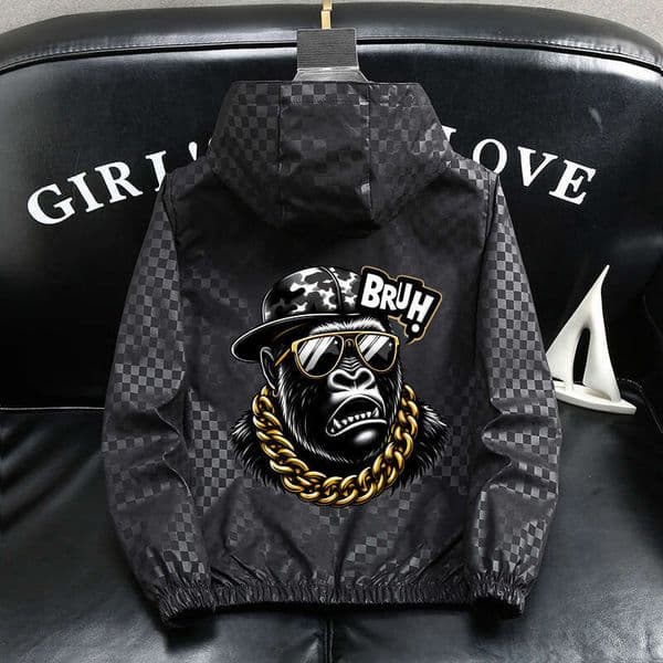 European Station Light Luxury Clothing Plus Size Spring Jacket Men's Casual Hooded Loose Oversized Coat Trendy