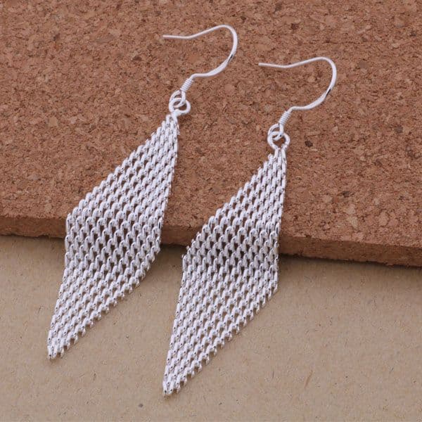 Fashion (Jewelry Manufacturer) 40 pcs a lot Multi-grid earrings 925 sterling silver jewelry factory price Fashion Shine Earrings