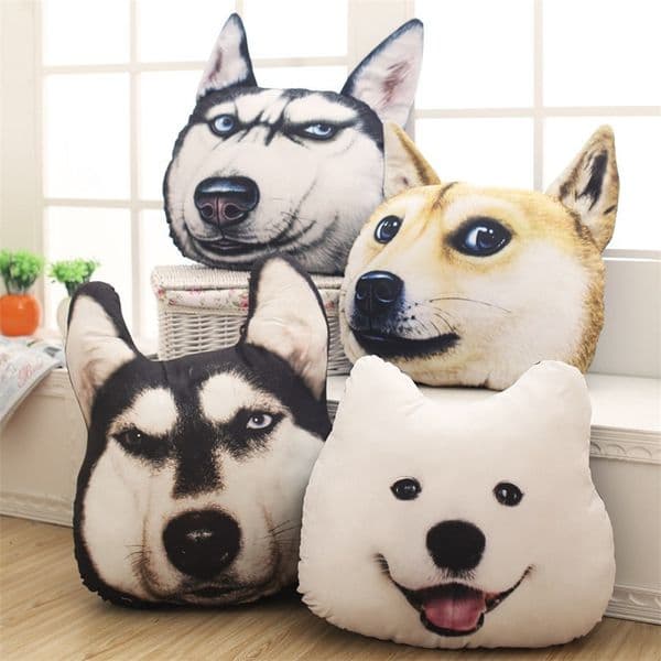 2026 New New Hot 3D 38Cm*35Cm Samoyed Husky Dog Plush Toys Dolls Stuffed Animal Sofa Car Decorative Creative Birthday Gift Free Shipping