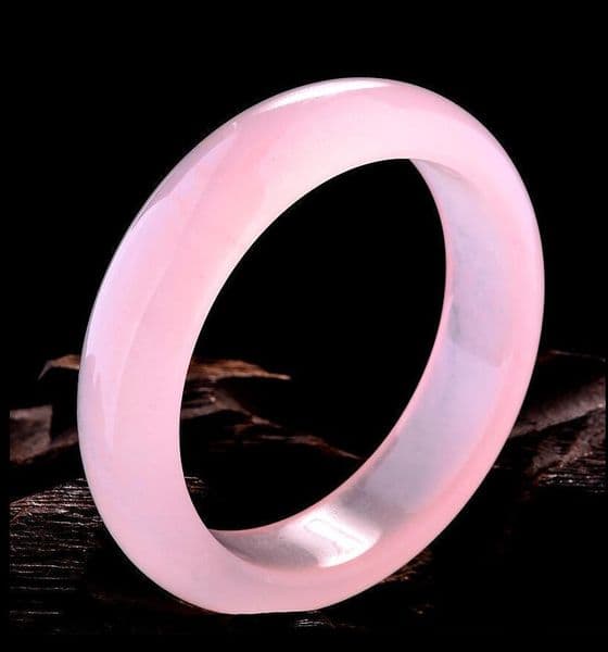 Chinese Hand Made Beautiful Natural Lavender Pink Jade Gems Bangle Bracelet 58-62mm