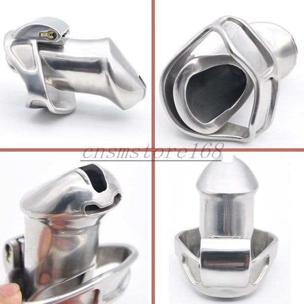 Chastity Devices Male Stainless Steel Chastity Lock Mens Bird Cage Belt Cock Device Shackle Kit #R43