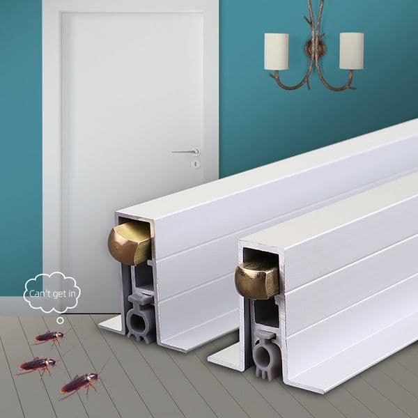 Concealed automatic door bottom sealing strip Type T Aluminum alloy soundproof and dustproof bar