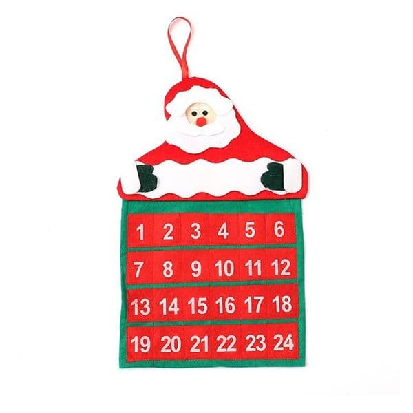 Merry Christmas Xmas Calendar Santa Claus Advent Countdown Ornament Hanging Banner Pendant Christmas Decorations 50pcs T2I5672
