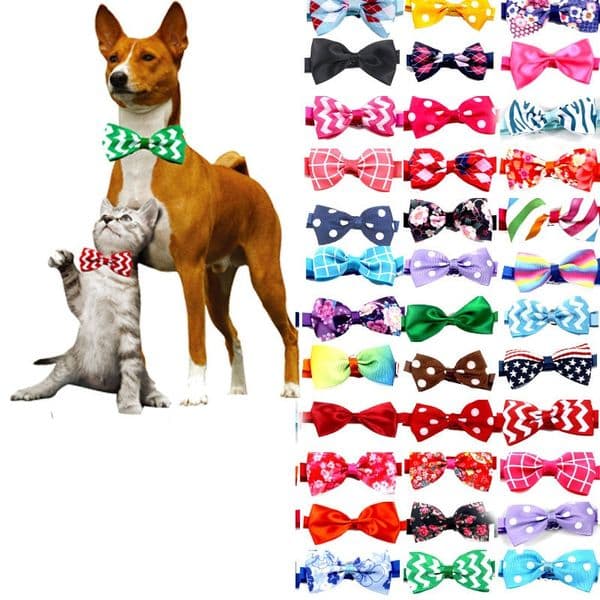 Pet Dog Cat Necklace Adjustable Cat Collar Dogs Accessories Pet Dog Bow Tie Puppy Bow Ties Dog Pet supplies YQ01253