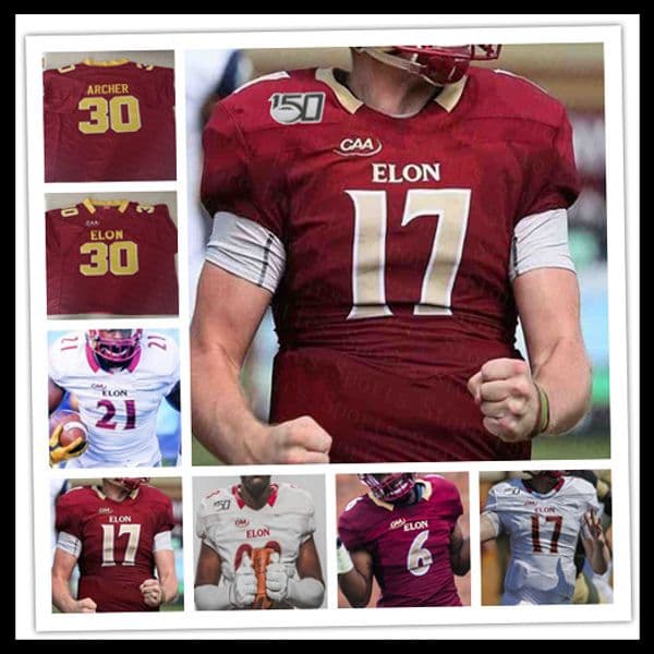 2021 Ncaa Elon College Football Jerseys DAVIS CHEEK JOEY BAUGHMAN SHAMARI WINGARD JALEN GREENE SHAMARI WINGARD KORTEZ WEEKS BIZZELL Sephus