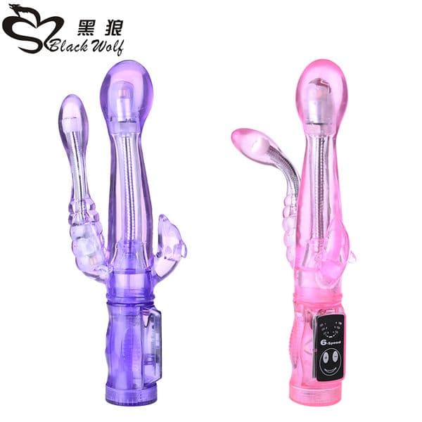 Black Wolf Vibrator Sex Products G-spot vagina clitoris Anal 3 points stimulation Thrusting Dildo Vibrator sex toys for women MX191218