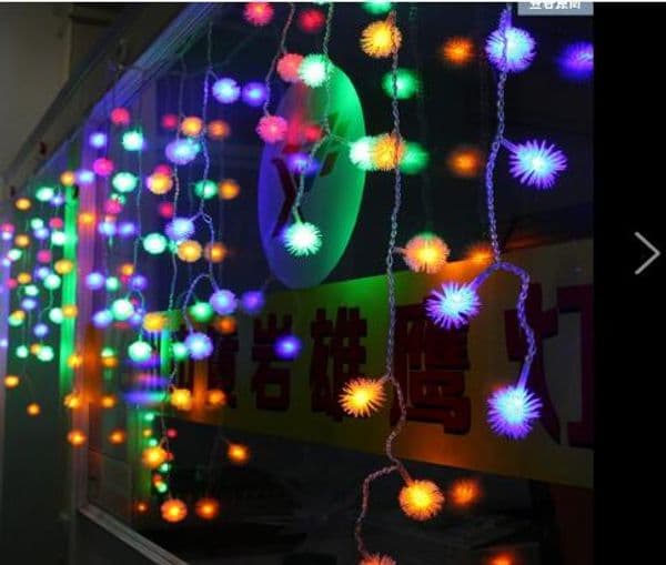 4M RGB Snowflake 100LED Holiday Curtain Decoration Wedding Lights String Strip 100 SMD 18 Edelweiss Fur Ball LED Lighting