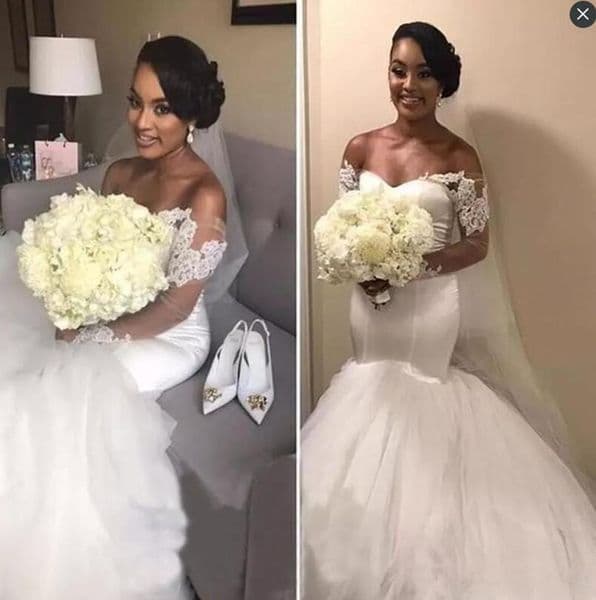Long Sleeves Wedding Dresses Off Shoulder Lace Appliques Simple Gowns Floor Length African Bridal Dress Plus Size