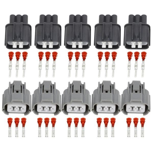 5 Sets 3 Pin Automotive Connector Headlamp Height Adjustment Motor Socket Car Connector with Terminal DJF7037Z-2-11/21