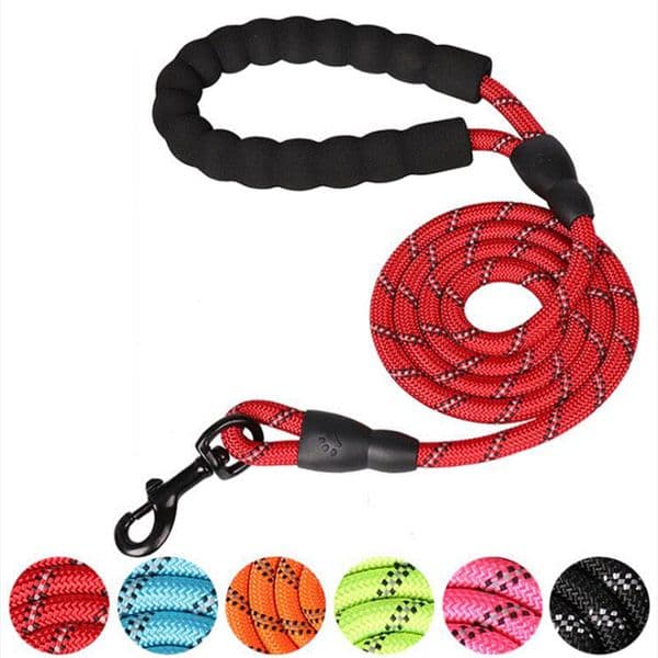 2026 New Reflective Dog Leash 1.5M Nylon Pet Lead Durable Long Handle Dog Rope Outdoor Running Climbing Pet Traction Leash