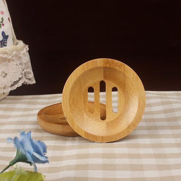 Round Mini Soap Dish Creative Environmental Protection Natural Bamboo Soap Holder Drying Soap Holder Free Shipping LX7360