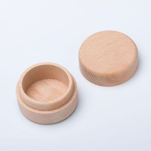 Beech Wood Small Round Storage Retro Vintage Ring Box for Wedding Natural Wooden Jewelry Case Organizer Container DBC BH3267