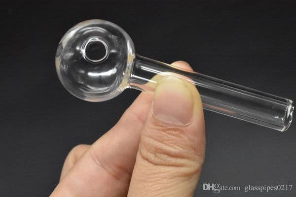 Short Clear Glass Burner Mini Smoking Handle Pipes Smoking Pipes High Quality Burner Oil Burner Free Shipping