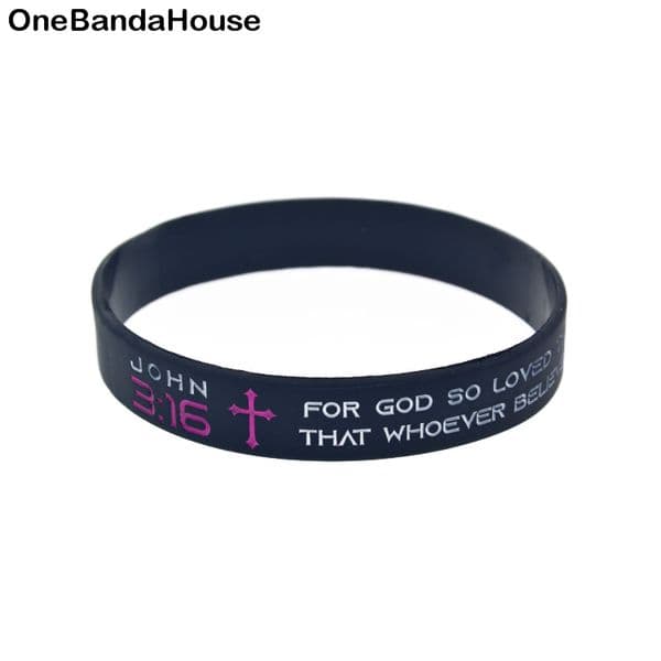 100PCS Jesus Silicone Bracelet John 3:16 For God So Love the world That He Gave His One and Only Son