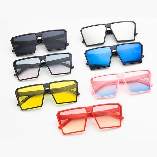 Classic Square Sunglasses Girls Boys Colorful Mirror Children Glasses Concave Shape Personality Anti-Uv Street Beat Kid 2020 New zWsQI