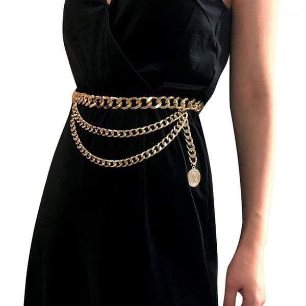 Metal Belt For Women Retro Punk Fringe Waist Silver Gold Belt Dress Ladies Brand Tassel Chain Female 4801