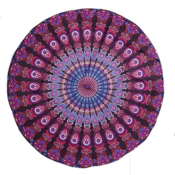 Polyester Round Beach Towel Decor Mandala Tapestry Boho Hippie Tablecloth Outdoor Yoga Towels Sunscreen Shawl Bathing Towels Toalla De Playa Redonda