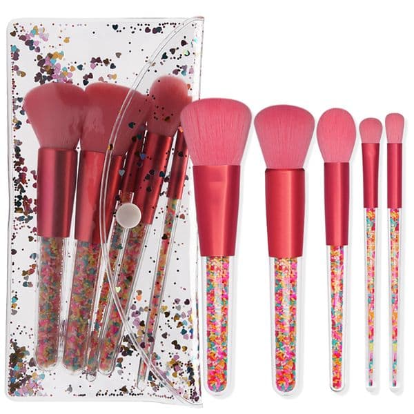 5pcs Crystal Makeup Brushes Set Colorful Foundation Brush Makeup brushes Set J1102