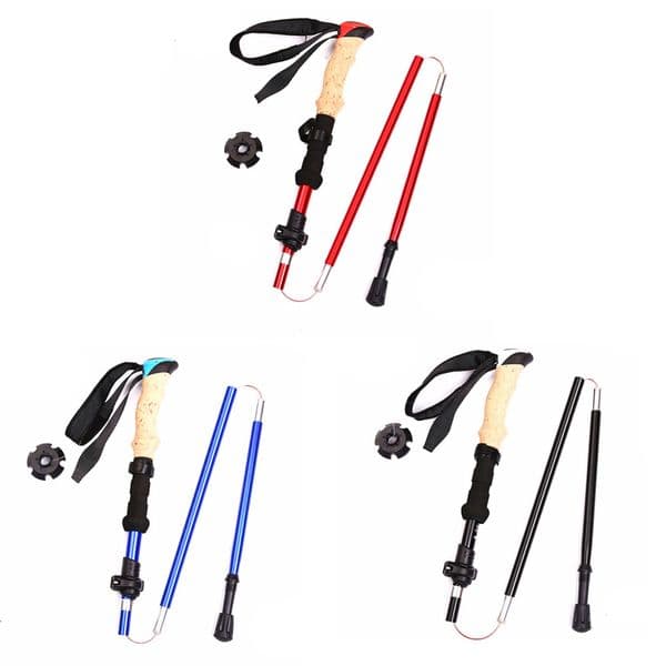 Carbon Fiber Trekking Poles Ultralight Folding Collapsible Trail Running Hiking Walking Sticks Lightweight Canes