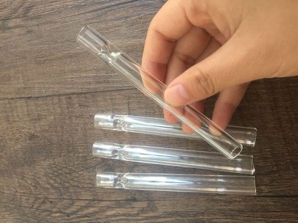 wholesale cheapest Glass cigarette bat pipe One Hitter Pipes cigarette filters glass oil burner pipe for smoking glass bong