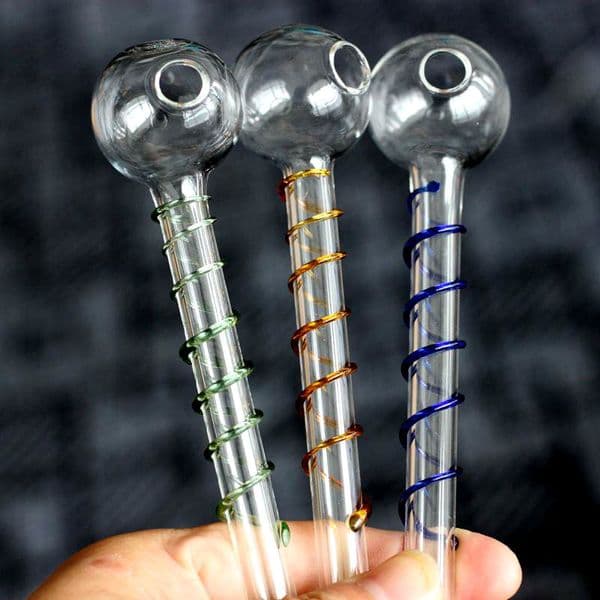 5pcs/lot wholesale S sharp glass pipes Colored Glass Oil Burners Pipes with Different Colorful Balancer Water smoking tabacco bong pipes