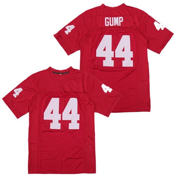 Cheap 44 Forrest Gump Tom Hanks Movie Football Jersey Mens University Jerseys Red Stitched Size S-3XL