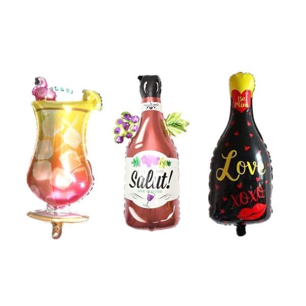 1pc Flamingo Cocktail Cup Foil Balloon Wedding Decoration Birthday Party Love Air Balloons Wine Bottle Celebration Decor Balloon