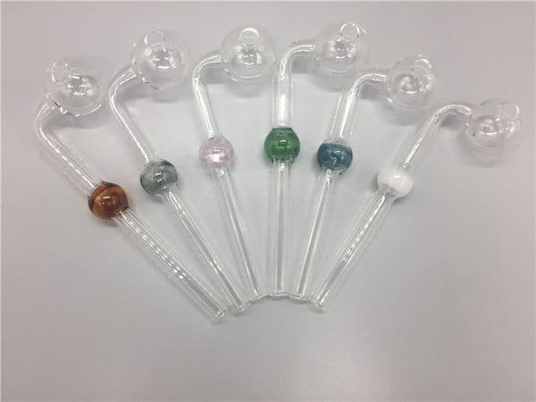high quality 14cm glass bowl pipes Curved Glass Oil Burners Pipes bowling ball Balancer Water Tobacco Pipe for smoking in stock