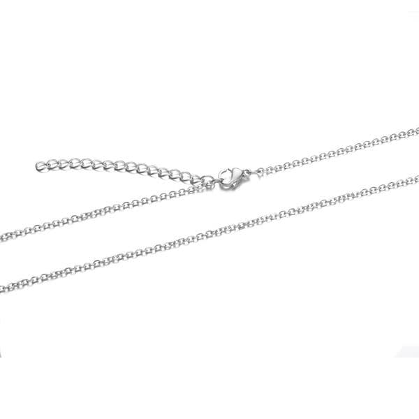 5pc 316L Stainless Steel 40-80cm Long Chain Necklace Silver 1.6mm Cross Link Hypoallergenic Necklace Chain with Extend