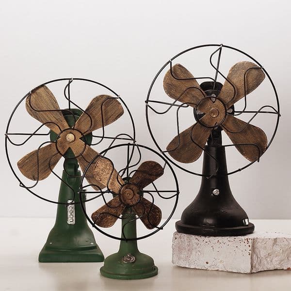 Retro Nostalgic Ornaments Decoration Accessories Vintage Fan Miniature Europe Style Figurines Home Decor Gifts Ornament 210414