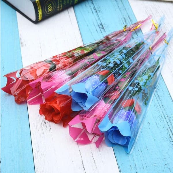 Simulation Decorative Flowers Creative LED Light Up Artificial Fake Rose Flower For Valentines Day Girls Gift Bouquet Many Colors LX8948