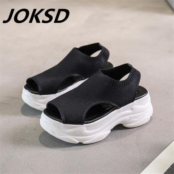 Joksd Fashion Women Sandals For 2019 Breathable Comfort Shopping Ladies Walking Shoes Summer Platform Black Sandal Shoes Sj38 Y19070503