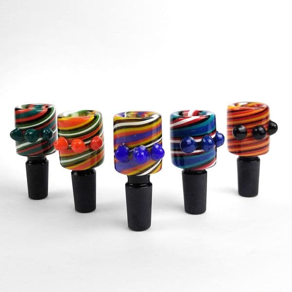14mm male cane bowl wig wag glass bowl smoking accessories colorful heady bowls piece