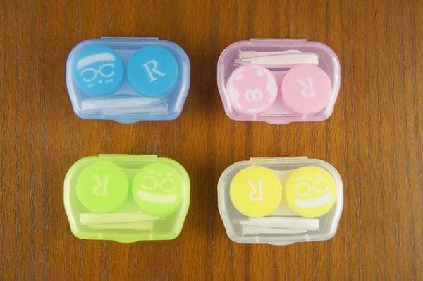 10 Type Colourful Contact Lens Box Holder Candy colors Soak Soaking Storage Eye Care Kit Double Case Lens Cases With Tweezers And Stick