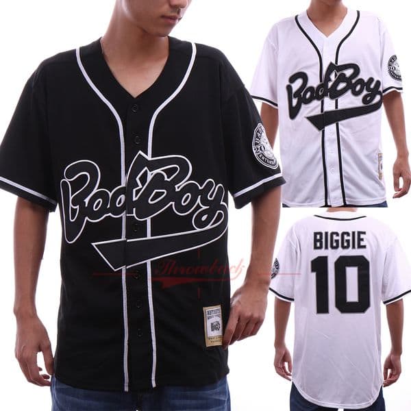 Men's Badboy Jersey 10 Biggie Movie version Baseball Jerseys Colour White Size S-3XL Jerseys