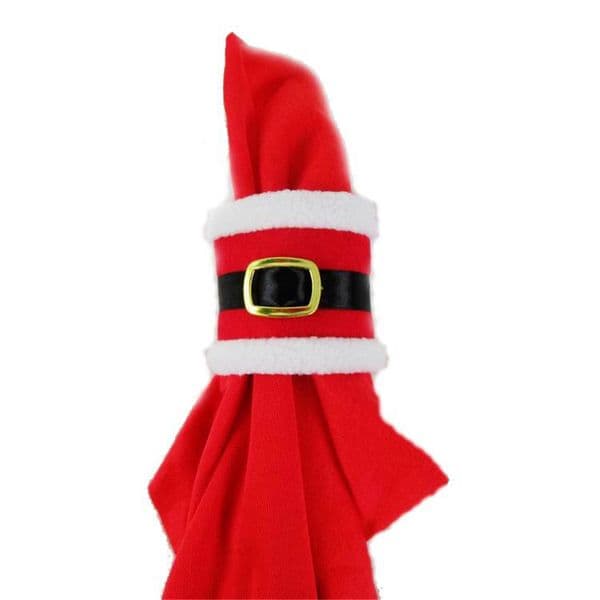 Christmas Santa Claus Belt Buckle Rings Wedding Banquet Dinner Decor Napkin Serviette Holders New Year Table Decorations