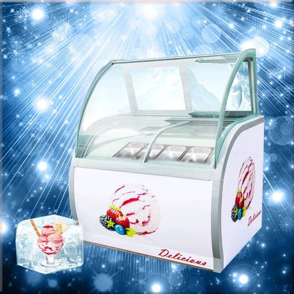 220V A wide selection of commercial hard ice cream display 180W ice cream display cabinet 8 barrels /10 boxes/acrylic sheets
