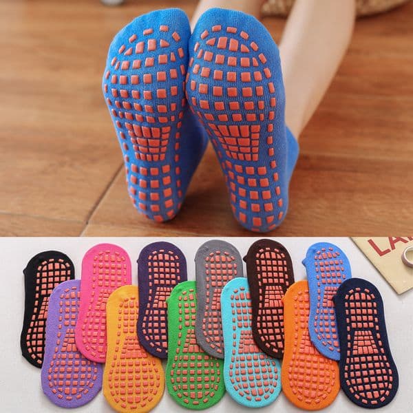 Children Cotton athlete Anti Skid floor yoga Trampoline Socks slippers ankle boat kids unisex Adult men women male Foot massage Non Slip