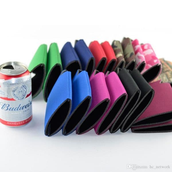 DHL Can Sleeves for Standard Cans Blank Poly Foam Beer Insulator Coolers many colors