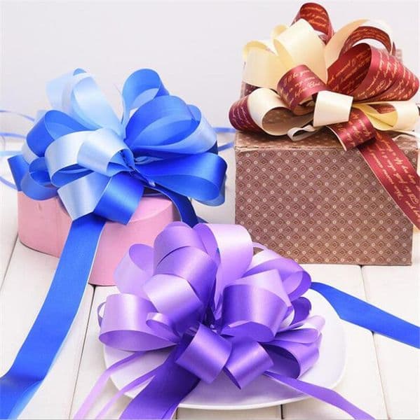 20 pcs Big size Large Pull Bow Ribbons Wedding Birthday Party Decor Gift box Packing ribbon Car Decor pull out Flower Ribbons