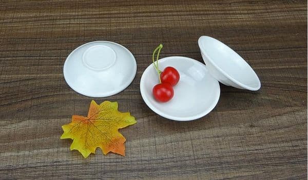 200pcs Plastic Seasoning Dish Round White Sauces Plate Snacks Dish Storage Trays Plate Saucer Food Container