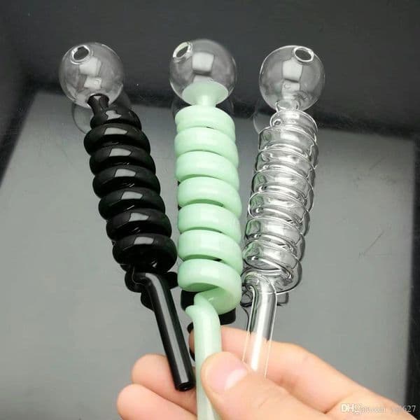 Multi color spiral glass pot Wholesale Glass bongs Oil Burner Glass Water Pipes Rigs Smoking Free