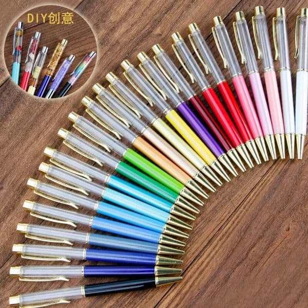 Creative DIY Blank Ballpoint Pen Student Glitter writing pens Colorful Crystal Ball pens custom logo! LX7801