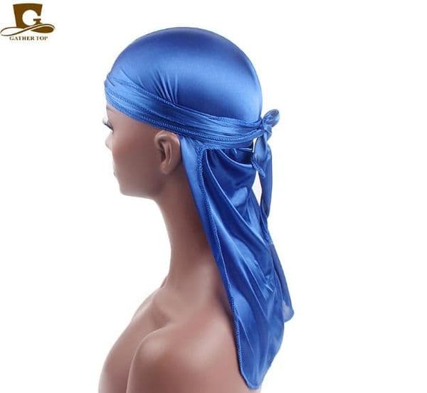 Fashion-2019 Fashion Men's Satin Durags Bandana Turban Wigs Men Silky Durag Headband Pirate Hat Hair Accessories