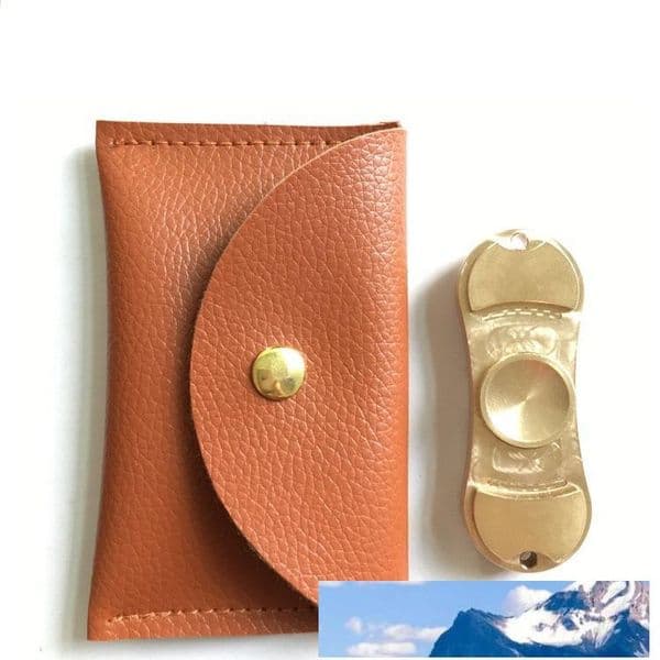2 Types Fidget Spinner Leather Pouch Hand Spinner Toys Live Storage Bags key phone cable USB storage bag 100pcs multicolor option DHL