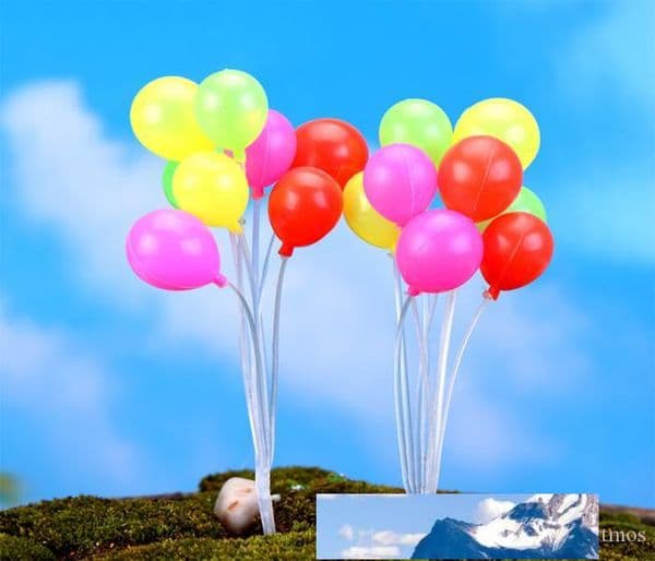 50PCS Free shiping Mini balloon fairy garden decorative stuff artificial resin miniatures accessory for fairy garden decor