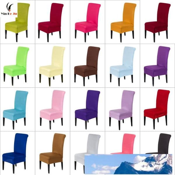 Spandex Stretch Chair Covers Elastic Cloth Washable Chair Seat Cover Slipcovers For Dining Room Weddings Banquet Party Hotel Decorations