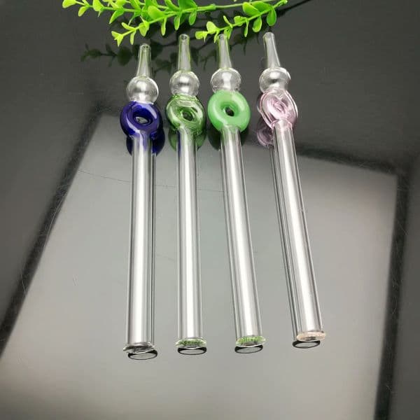 Pipes Smoking hookah Oil Burner Pipes Smokings Glass Bowl Colored round ball colored ring extended glass suction nozzle