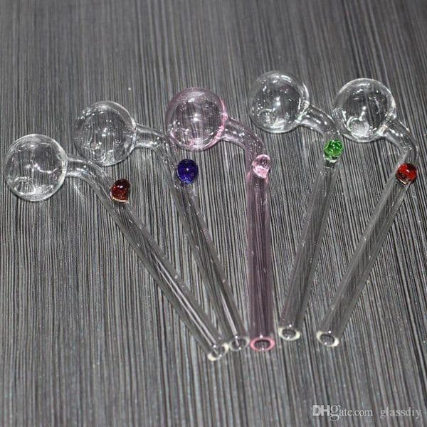 5.5 Inch Curved Glass Smoking Pipes Oil burner Water Bong with Different Colored Balancer Tobacco Accessories